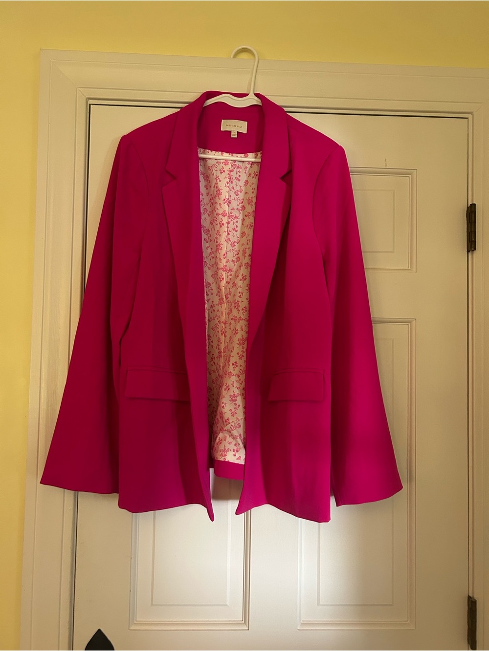 Skies Are Blue Bright Fuchsia Open Front Blazer